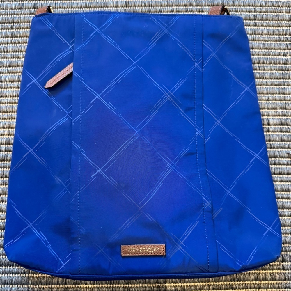 Vera Bradley Blue and Brown Quilted Crossbody Bag